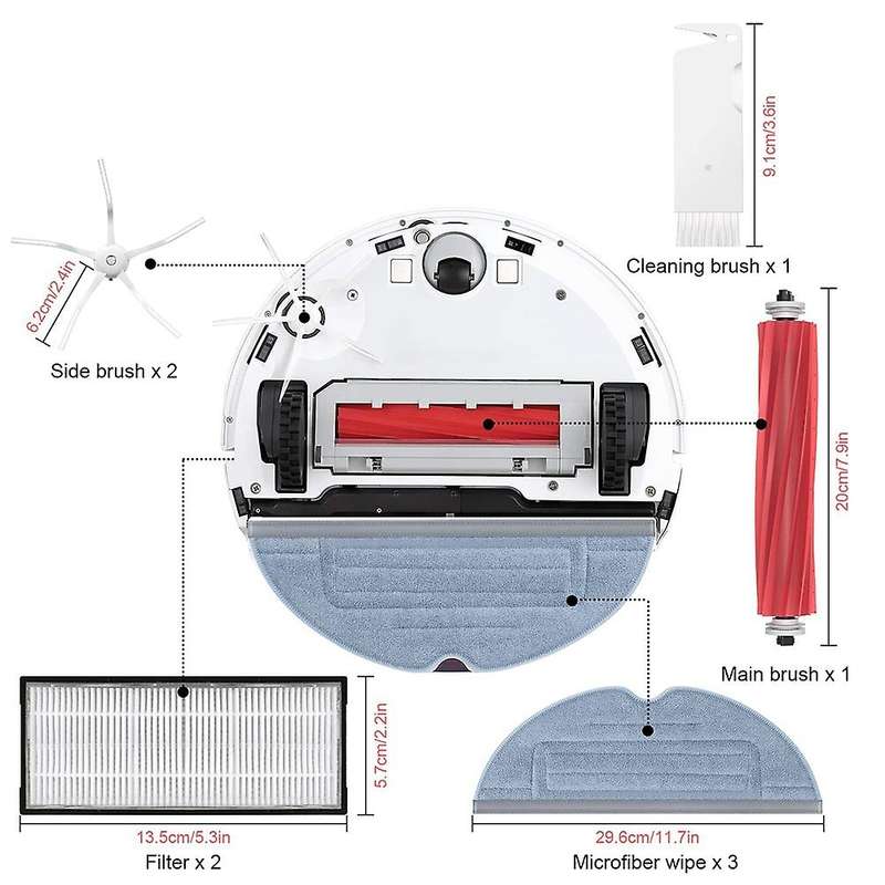 Roller Brush Side Brush Filter for Xiaomi Roborock S7 T7 Plus T7