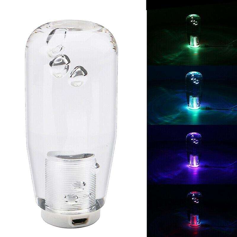 10cm Led Rgb Light Gear Shift Knob Transparent Adapters Universal