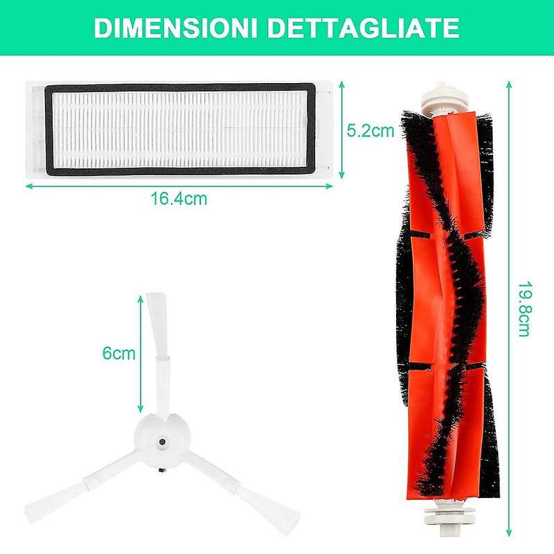 Side Brush Roll Brush Hepa Filter for Xiaomi 1s Robot Vacuum Cleaners