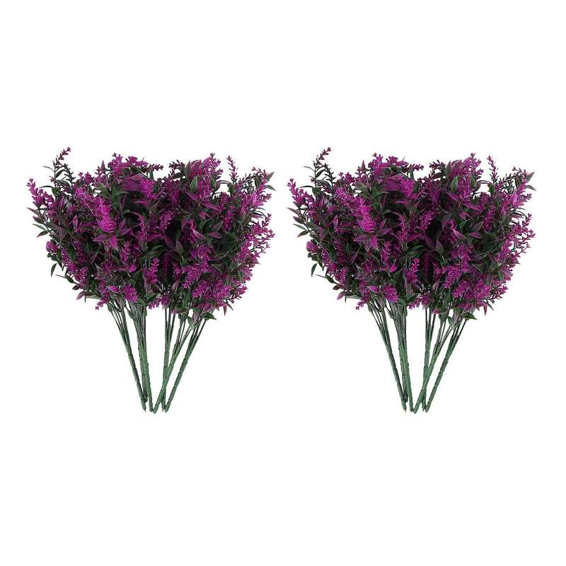 Artificial Lavender Flowers Plants 6 Pieces,uv Resistant(fushia)
