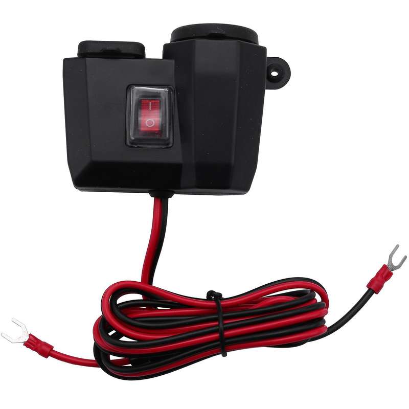 Dual Usb Motorcycle Cigarette Lighter Socket Atv Led Voltage Display