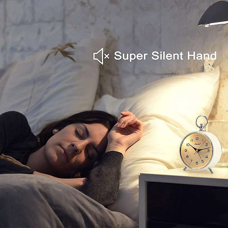 Analog Alarm Clock with Night Light Battery Operated for Bedroom B