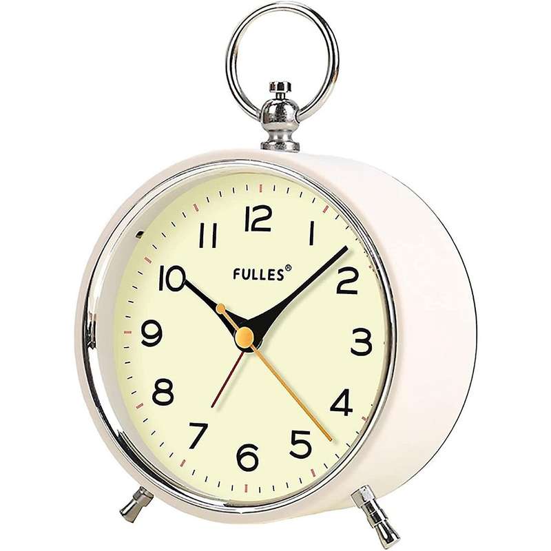 Analog Alarm Clock with Night Light Battery Operated for Bedroom B