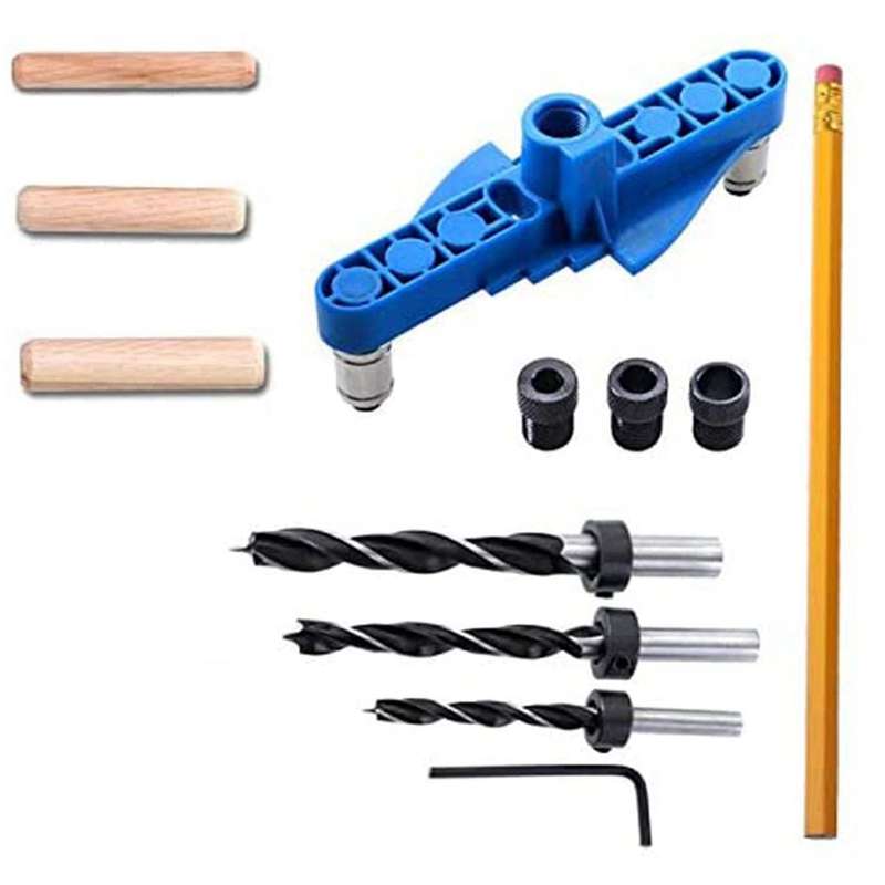 Dowel Jig with Center Scriber Line Offset Systerm for Woodworking