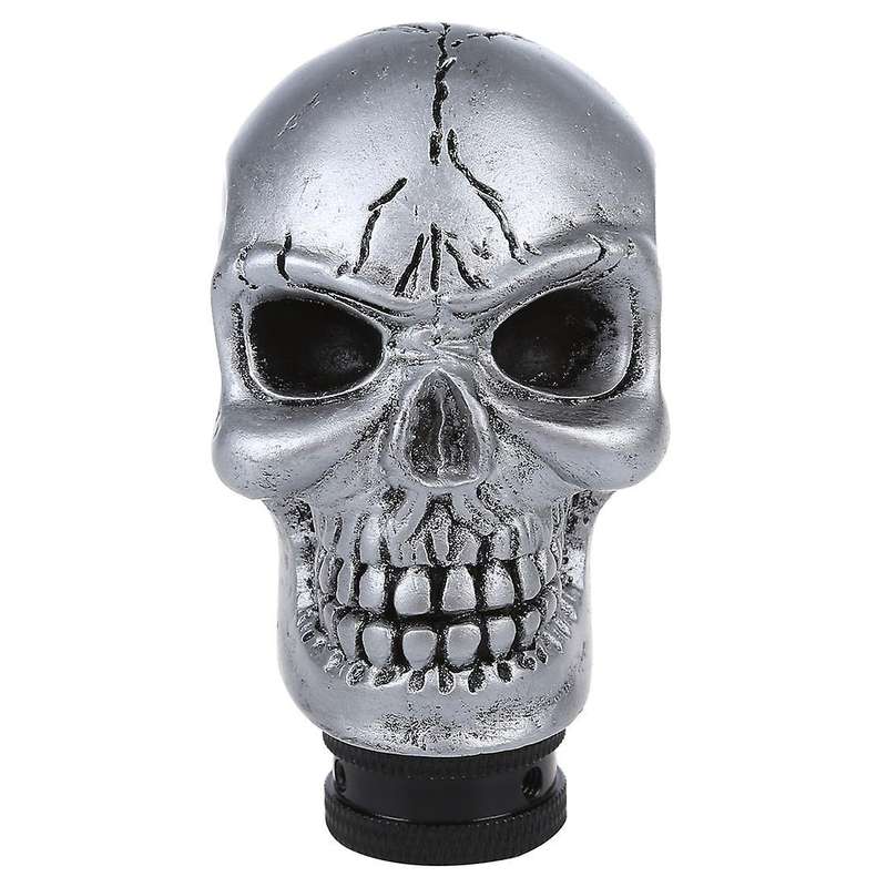 Metal Skull Head Truck Car Gear Shift Knob + 3 Plastic Connectors