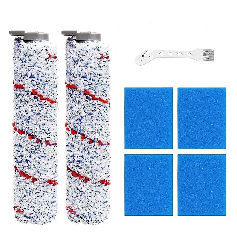 2 Pack Replacement Brush Roller and 4 Pack Pre-filter Foam