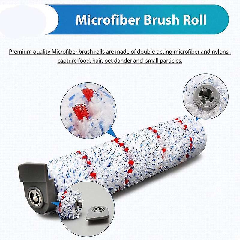 2 Pack Replacement Brush Roller and 4 Pack Pre-filter Foam