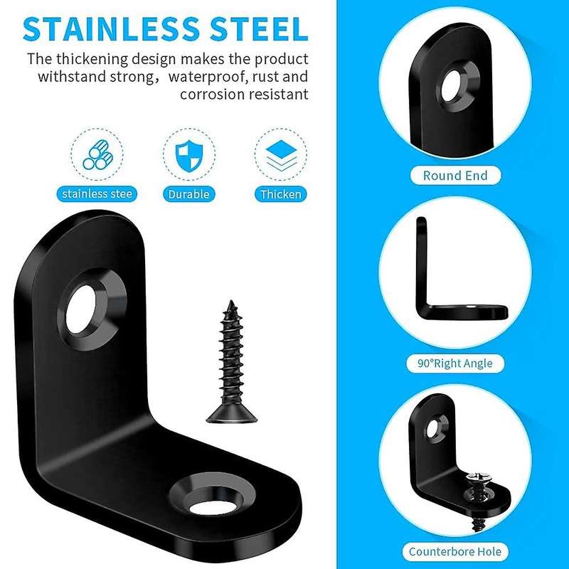 40pcs L Bracket Angle Bracket Set,90 Degree Right Angle Bracket