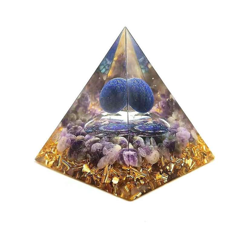 Orgonite Pyramid Mold Amethyst Peridot Crystal Energy Pyramid Decor