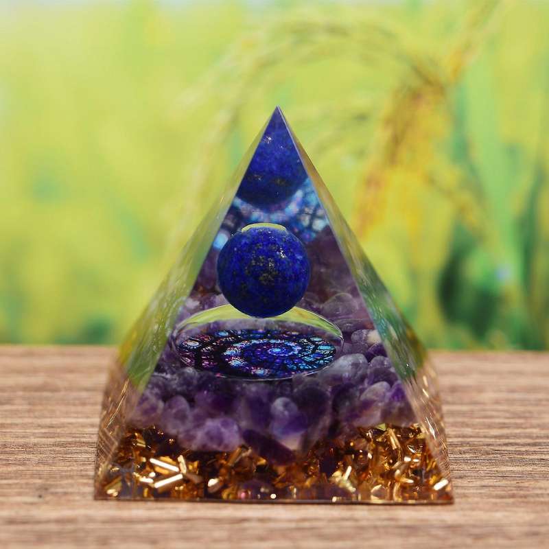 Orgonite Pyramid Mold Amethyst Peridot Crystal Energy Pyramid Decor