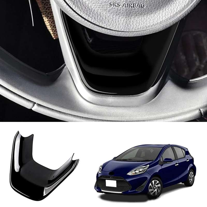 Car Steering Wheel Panel Decorative for Toyota Aqua Black
