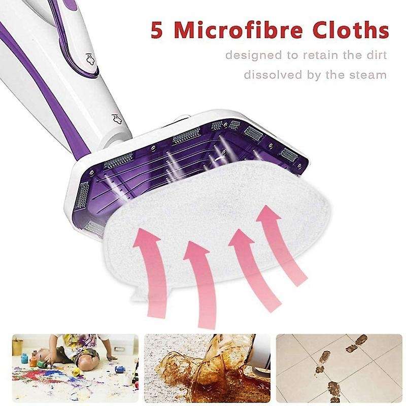 10 Steam Mop Pads for Polti Vaporetto Paeu0332 Vacuum Cleaner, White