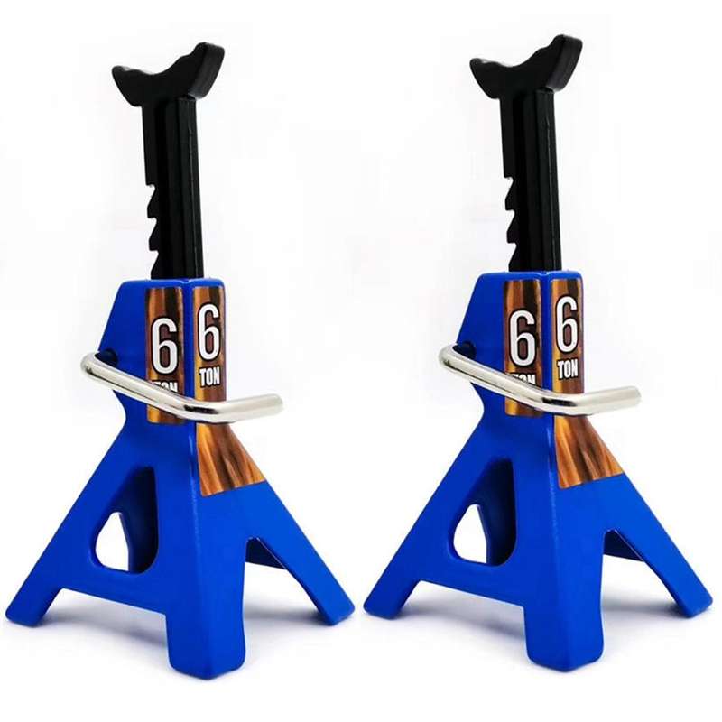 2x Metal Jack Stands 6 Ton Height Adjustable for 1/10 Rc Scx10-blue