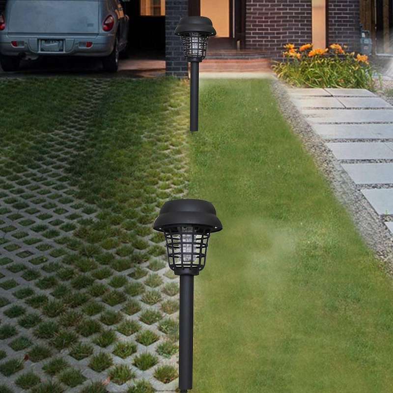 2pcs Mosquito Repellent Killer Lamp Solar Powered Outdoor Led Light