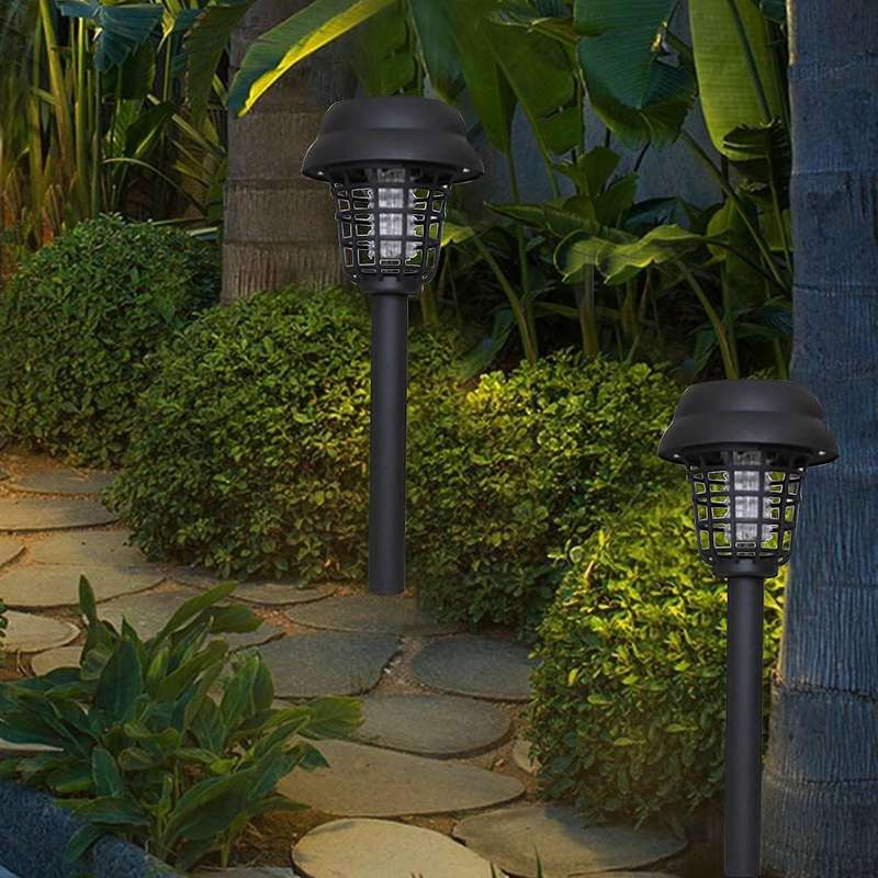 2pcs Mosquito Repellent Killer Lamp Solar Powered Outdoor Led Light