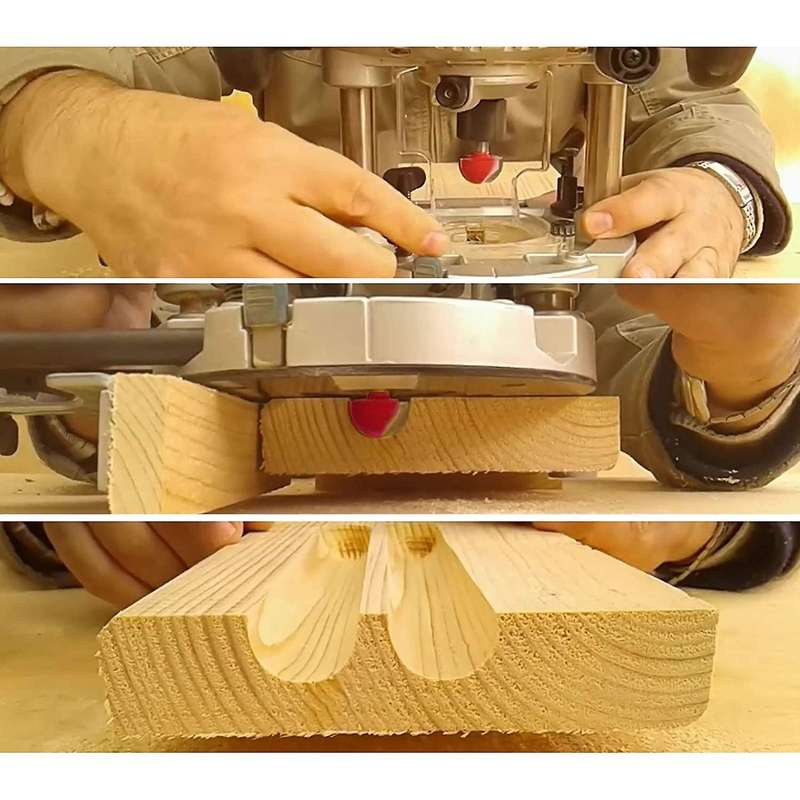 8pcs 1/4inch Router Carbide Double Flute Core Box Woodworking Tool