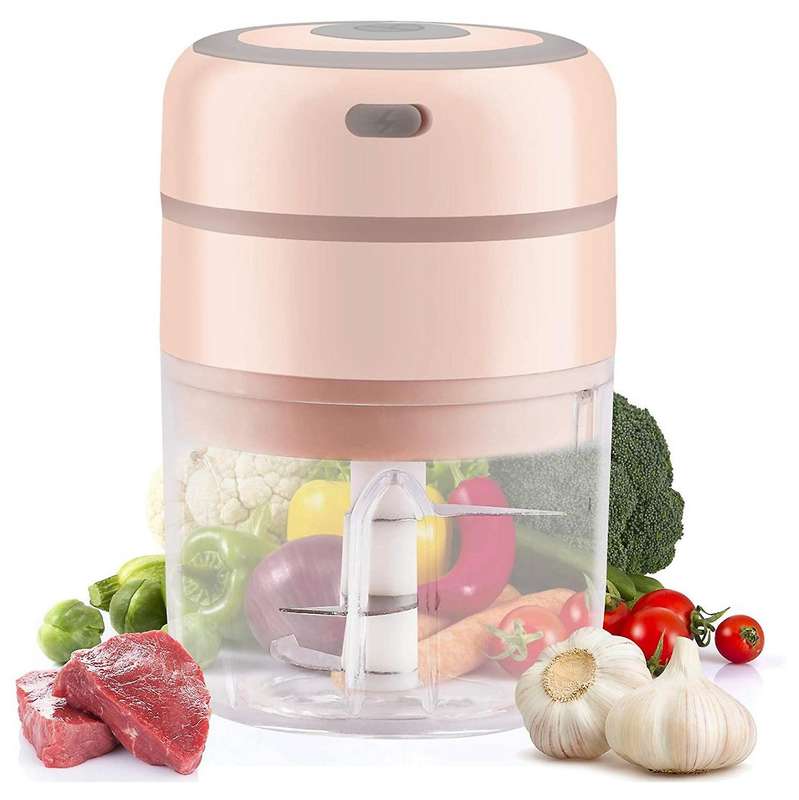 Mini Garlic Chopper Food Chopper,for Pepper Vegetable Nut 250ml,pink
