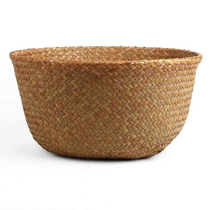 Woven Straw Belly Basket for Storage Plant Pot Basket and Laundry