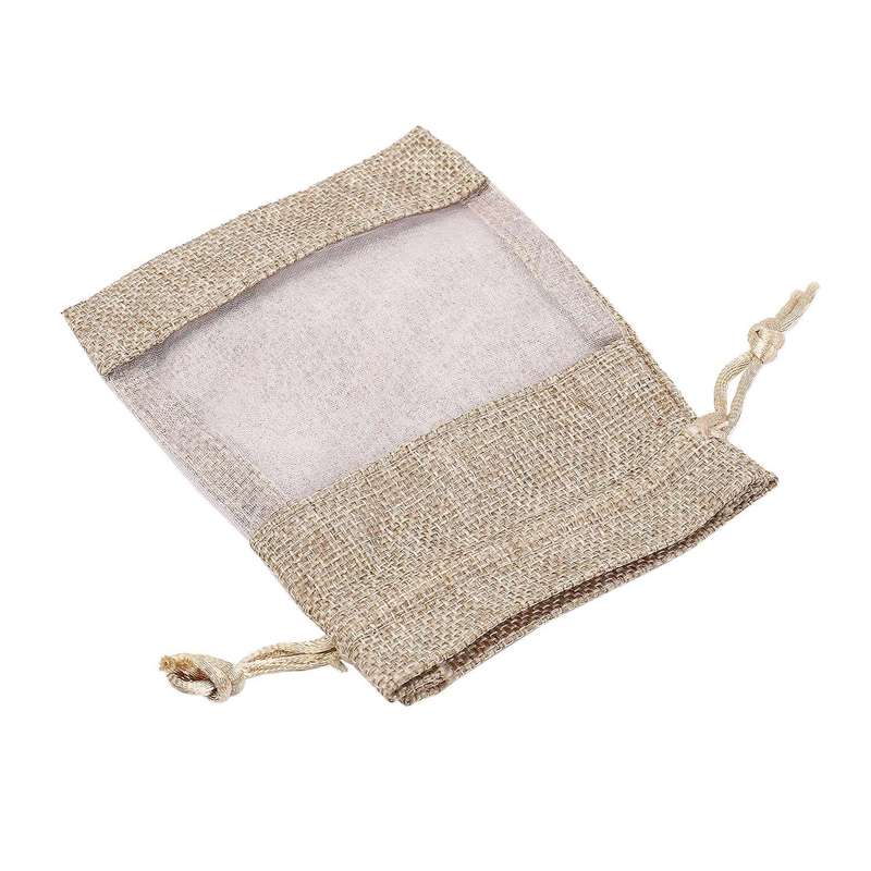 30pcs Flax Organza Bags Burlap Drawstring Pouch Wedding Bags 10x14cm