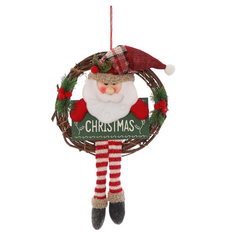 Rattan Garland Snowman Vine Ring Pendant Christmas Decorations A