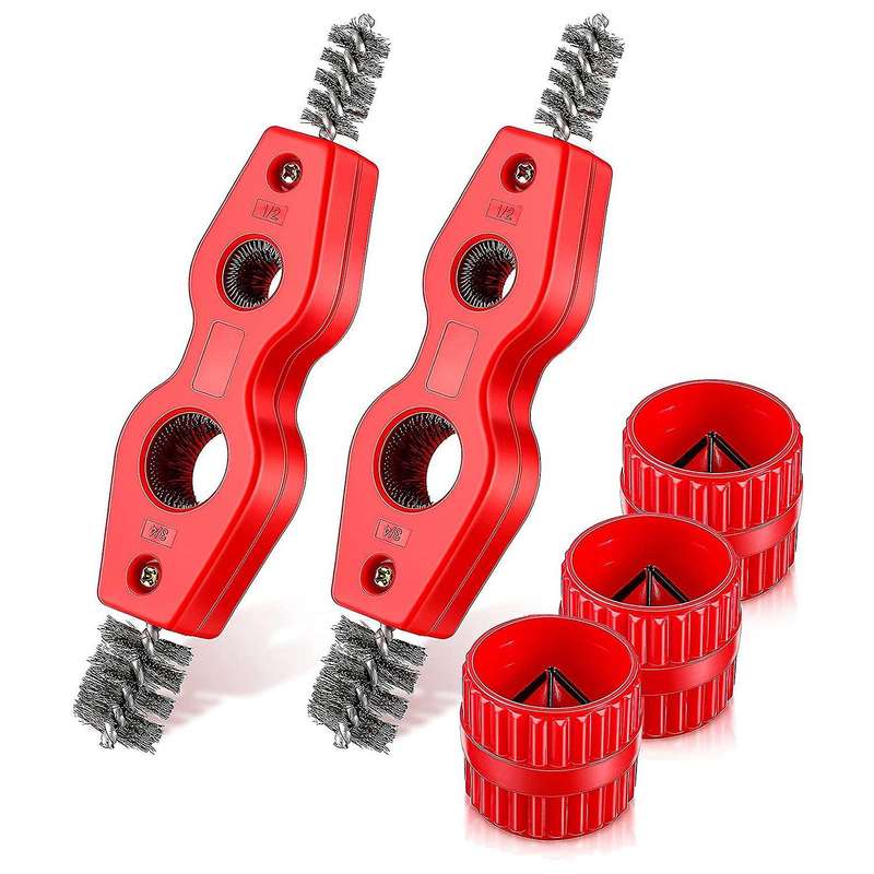 Pipe Reamer Deburring Tool,5pcs Copper Pipe Cleaner and Reamer Set