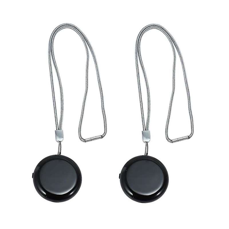 2pcs Personal Wearable Air Purifier Necklace Mini Air Freshener Black