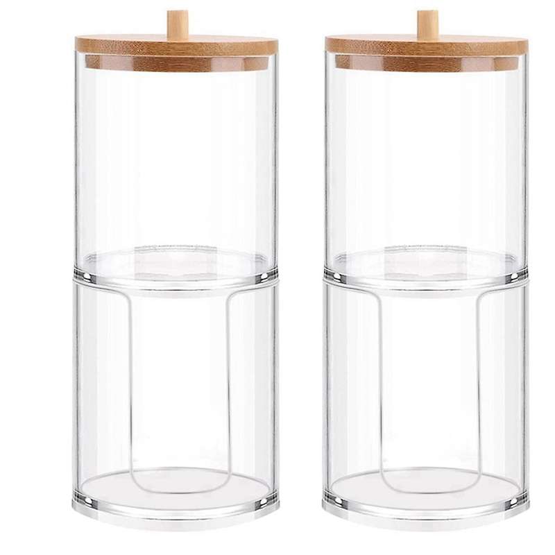 2pcs Cosmetic Cotton Storage Tank Acrylic Cosmetic Storage Box