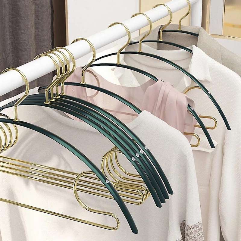 5pcs Clothes Hanger Aluminum Alloy Wardrobe Space Saving-2