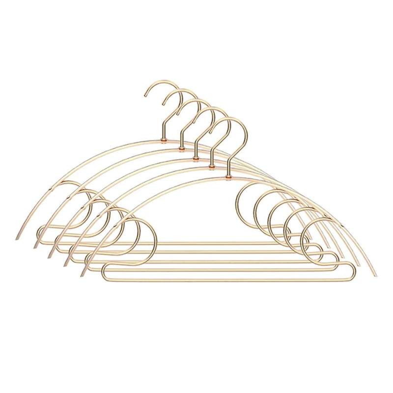 5pcs Clothes Hanger Aluminum Alloy Wardrobe Space Saving-2