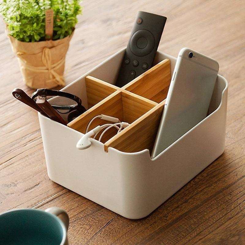 Remote Control Holder Desktop Makeup Organizer 5-compartment Box