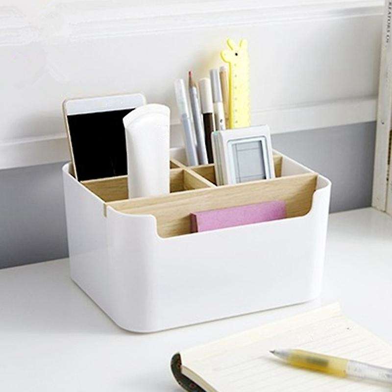 Remote Control Holder Desktop Makeup Organizer 5-compartment Box
