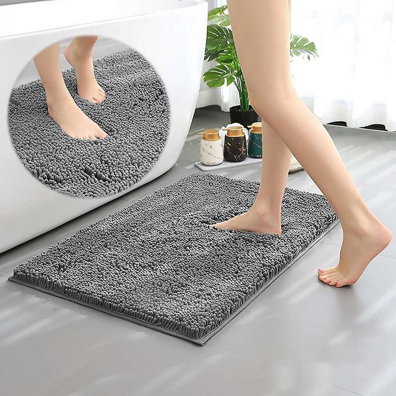 Chenille Bath Rugs Extra Fluffy Bathroom Rug Mat Non Slip Plush B