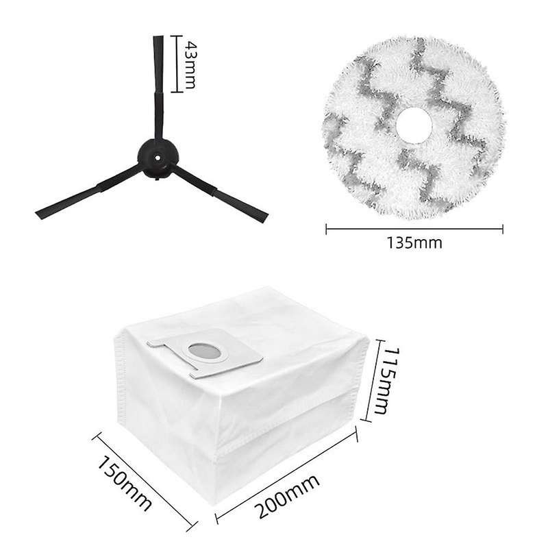Side Brush Mop Cloth Pads Dust Bag for Xiaomi Roidmi Eva Sdj06rm