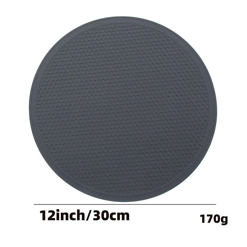 2pcs Round Insulation Silicone Mats Non-slip Heat(dark Gray)