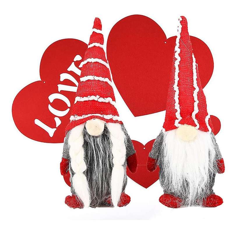 Valentine's Day Decoration Valentine's Day Dwarf Plush Gift(2 Pieces)
