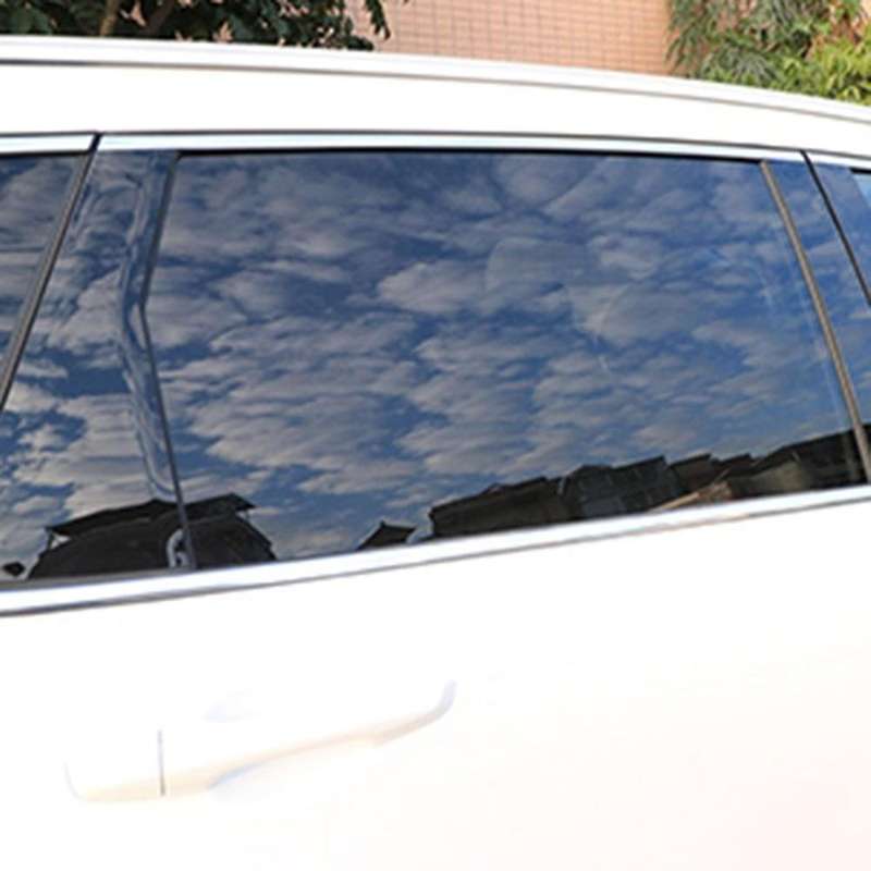 6pcs Car Window Pillar Sticker Trim Glossy Black Car Column Sticker