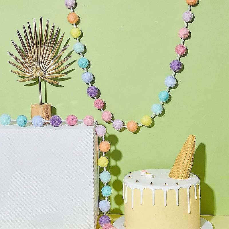 3 Pcs Wool Felt Ball for Mardi Gras Easter Halloween Decor C