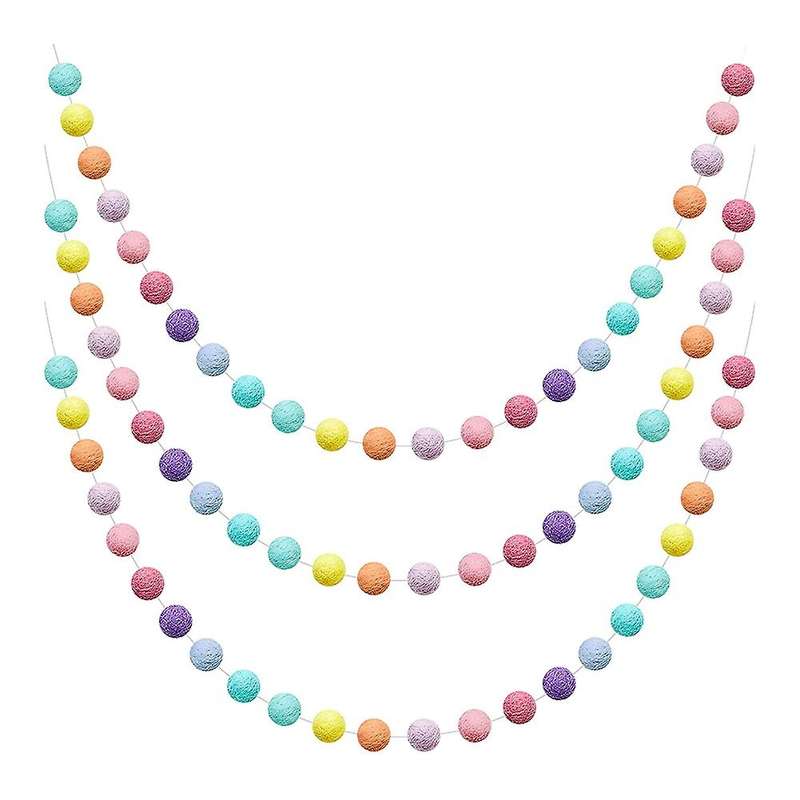 3 Pcs Wool Felt Ball for Mardi Gras Easter Halloween Decor C