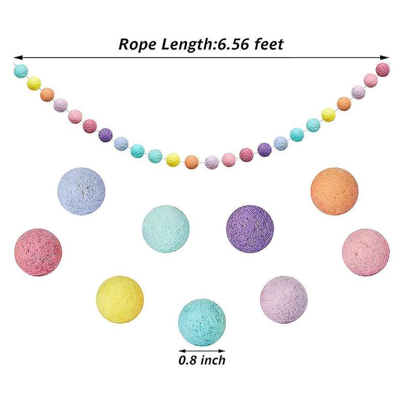 3 Pcs Wool Felt Ball for Mardi Gras Easter Halloween Decor C