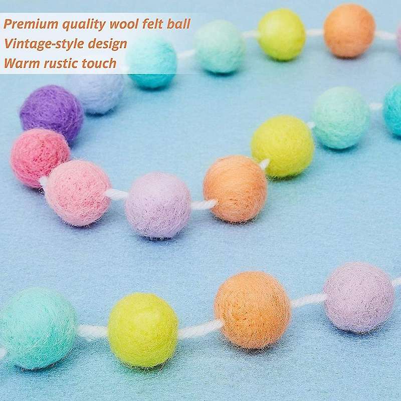 3 Pcs Wool Felt Ball for Mardi Gras Easter Halloween Decor C