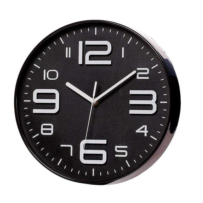 3d Number Quiet Wall Clocks Battery Operated 10 Inch Orange