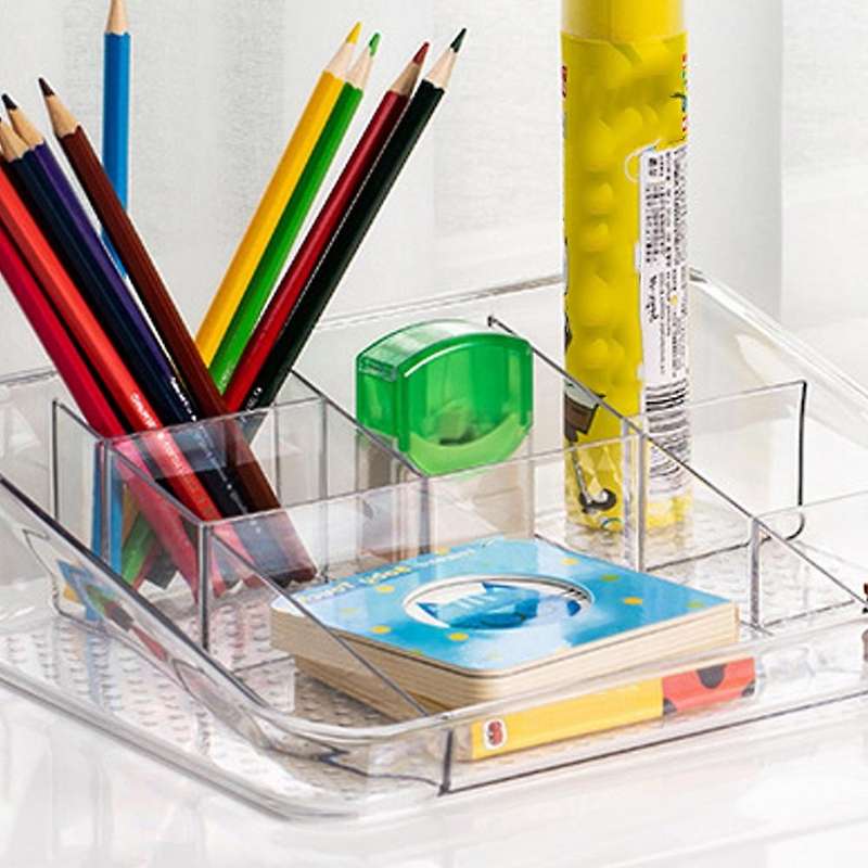 Desktop Plastic Makeup Organiser with 8 Compartments for Bathroom