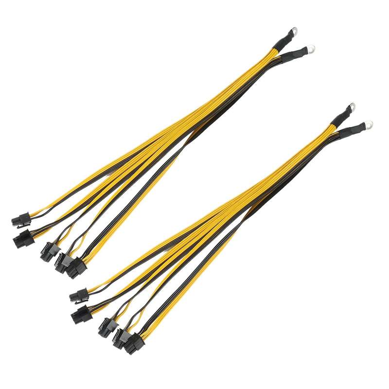 2pack 6pin Connector Server Power Cable for Antminer P3 S7 S9 S11