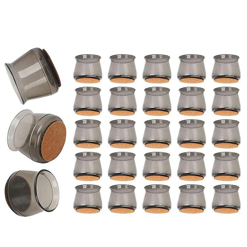 Chair Leg Floor Protectors, 28pcs Transparent Silicone Chair Leg Caps