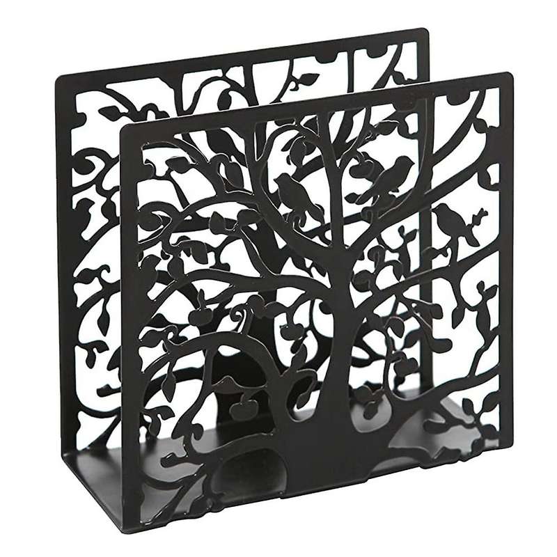 Metal Table Top Napkin Holder - Black Table Paper Napkin Dispenser
