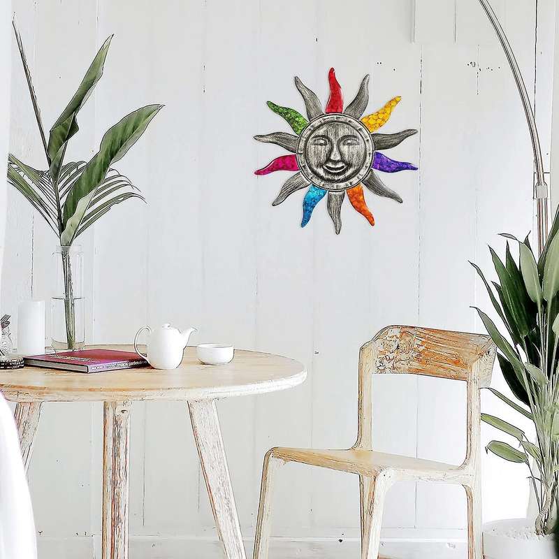 Metal Sun Art Ornaments Outdoor Metal Sun Sculpture Decoration Garden