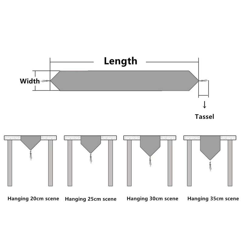 Table Runner with Tassels for Wedding Christmas Party Decoration,blue