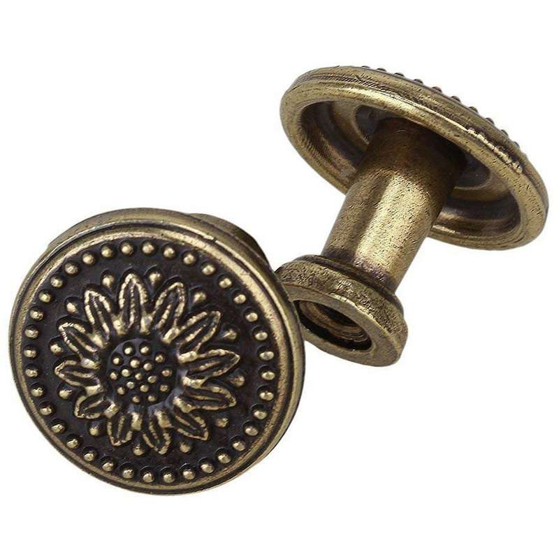 10pack Antique Bronze Flower Round Kitchen Cabinet Door Drawer Handle