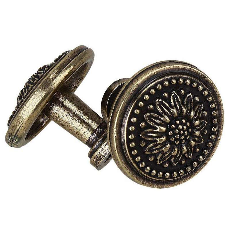 10pack Antique Bronze Flower Round Kitchen Cabinet Door Drawer Handle
