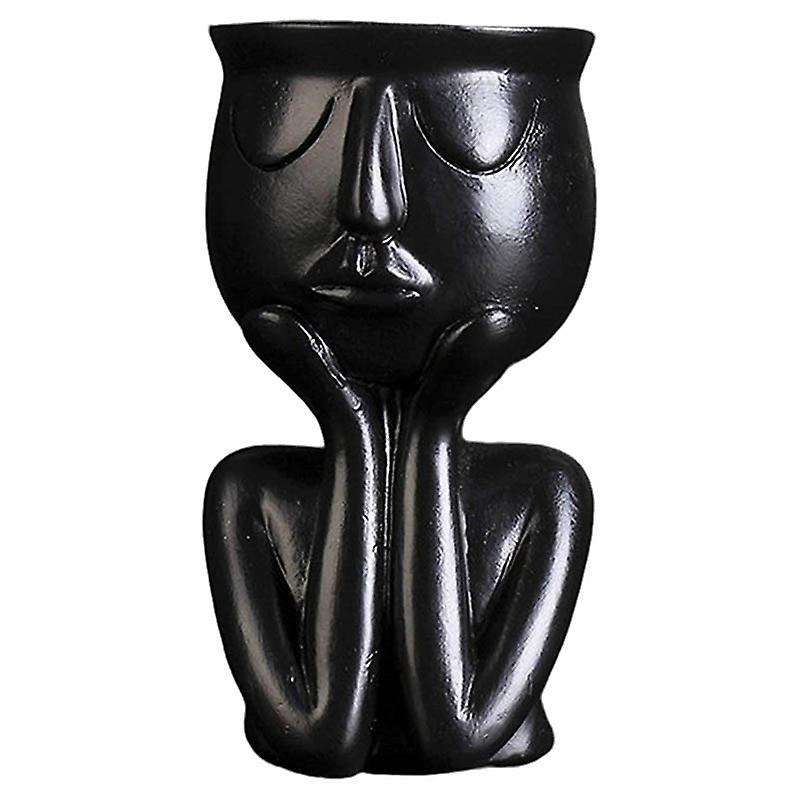 Abstract Human Sculpture Resin Plant Pot, Desktop Plant Container A